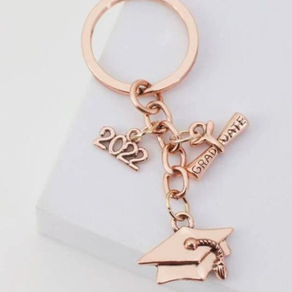 🎄Class of 2022 Rose Gold Graduation Keychain